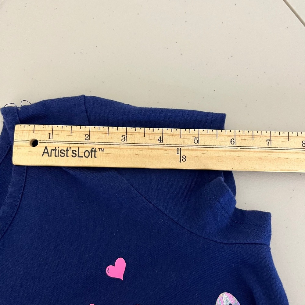 Disney Girls Blue Dress Silver Holographic Logo Pink‎ Braided Belt Size 10/12 - Picture 6 of 13
